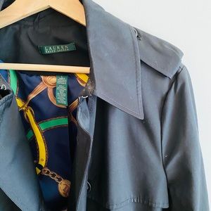 NEW Lauren Ralph Lauren Trench Coat Black w belt